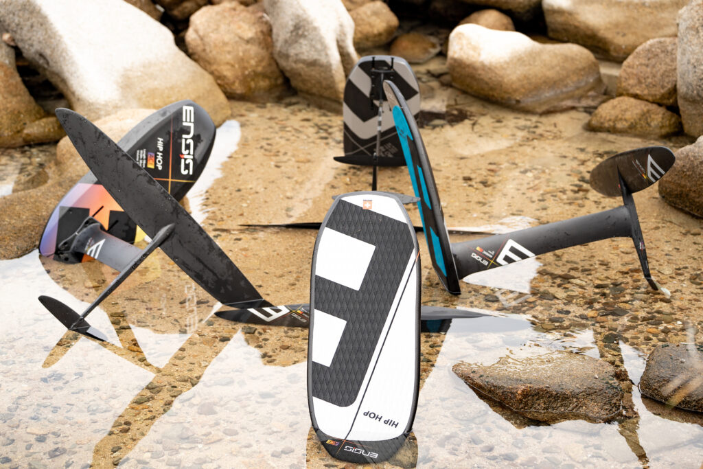 four wing foil boards in a circle