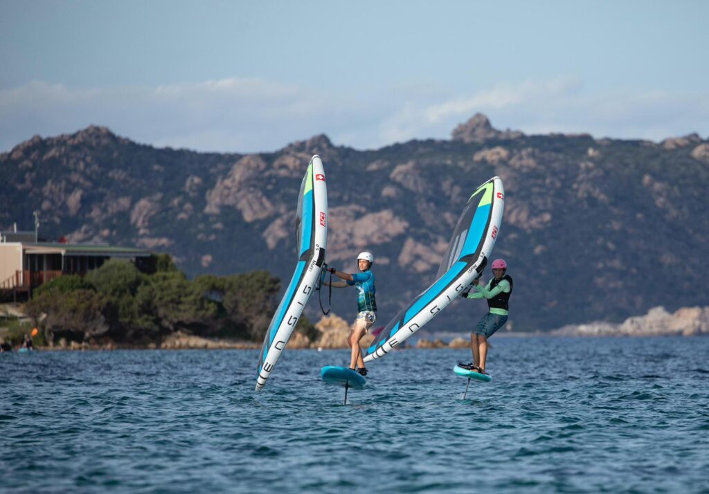 two people wing foiling using ENSIS equipment