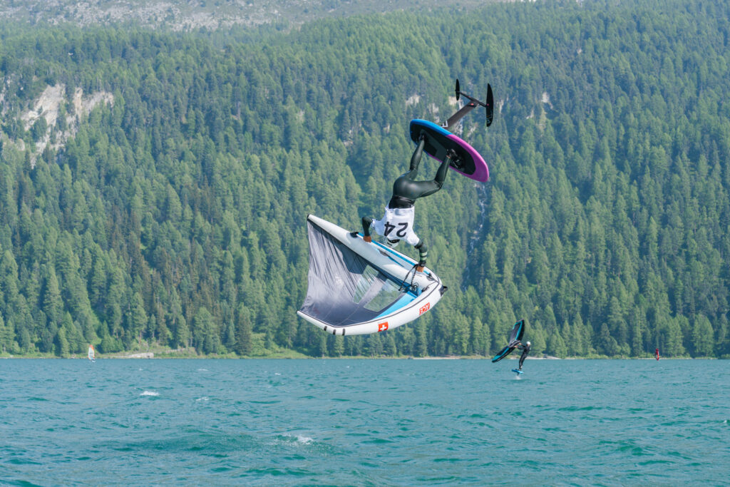 two people riding on the lake